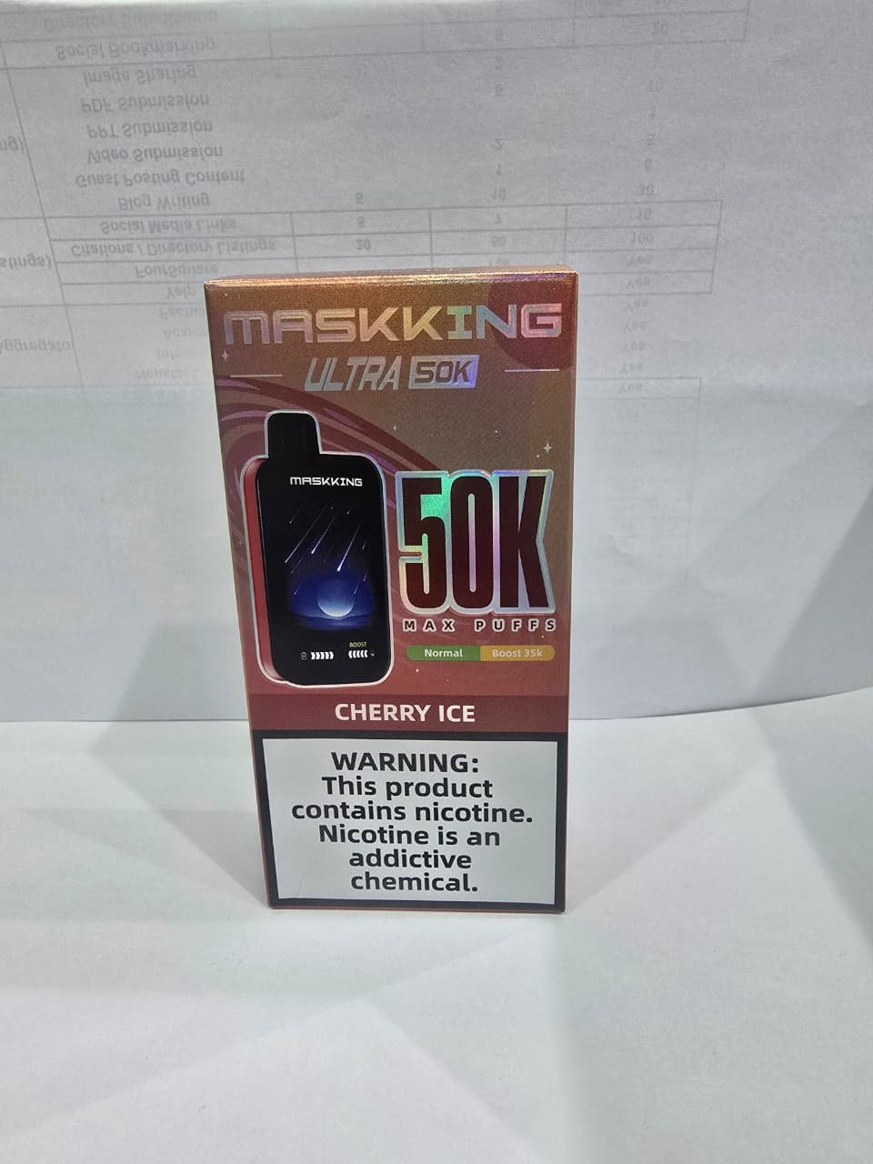 Maskking Ultra 50K Puffs - Cherry Ice Maskking Ultra 50000 puffs Cherry Ice disposable vape Dubai UAE