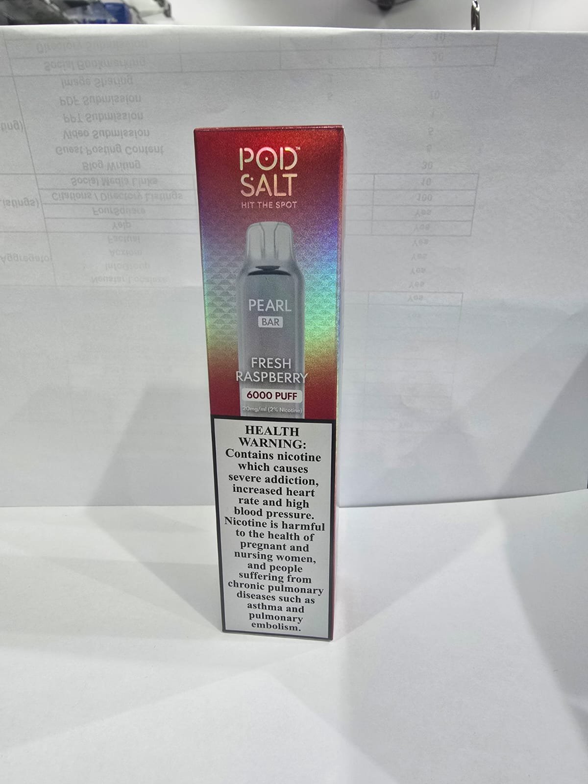 Pod Salt Pearl Bar 6000 Puffs - Fresh Raspberry Pod Salt Pearl Bar 6000 puffs Fresh Raspberry disposable vape Dubai UAE