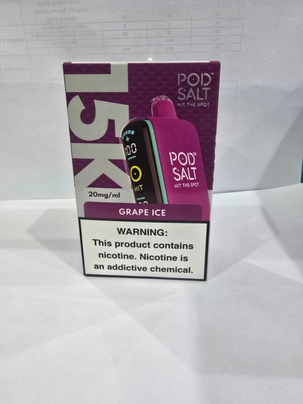 Pod Salt 15K 15000 puffs Grape Ice 20mg disposable vape Dubai UAE