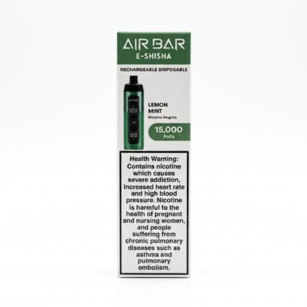 Air Bar E-Shisha 15000 puffs Lemon Mint 3mg disposable vape Dubai UAE