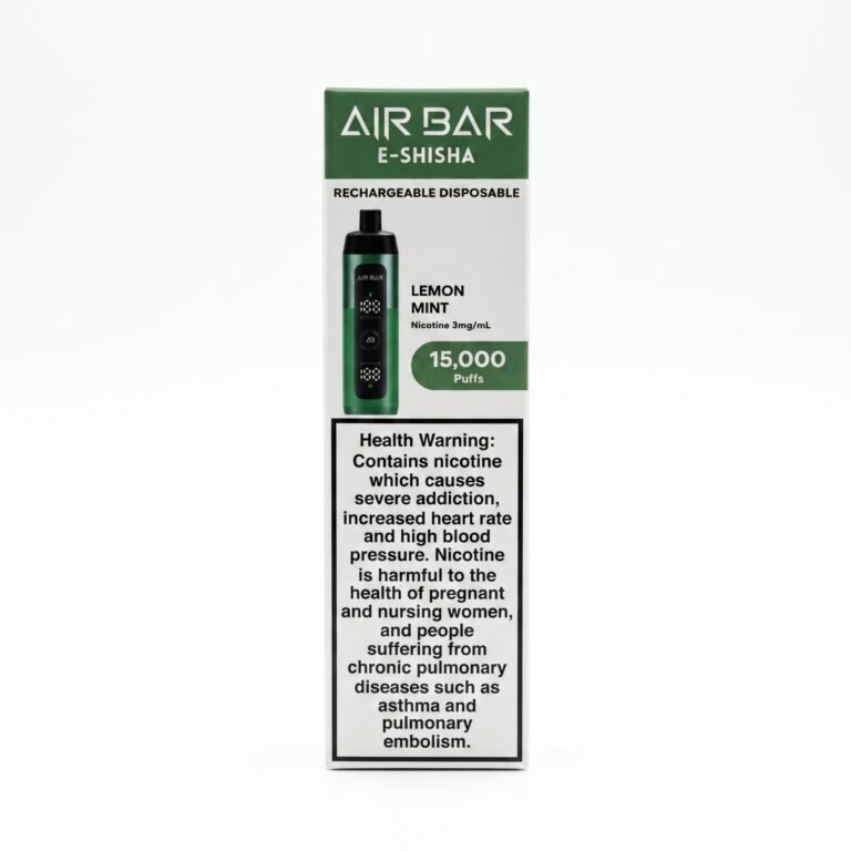 Air Bar E-Shisha 15000 puffs Lemon Mint 3mg disposable vape Dubai UAE