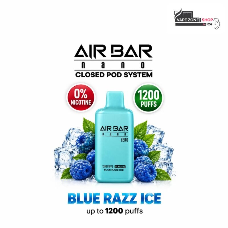 Air Bar Nano Zero 1200 Puffs Blue Razz Ice 0mg Disposable Vape Dubai