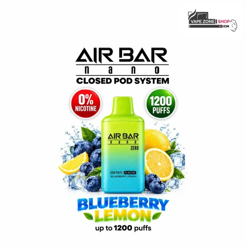 Air Bar Nano Zero 1200 Puffs Blueberry Lemon 0mg Disposable Vape Dubai