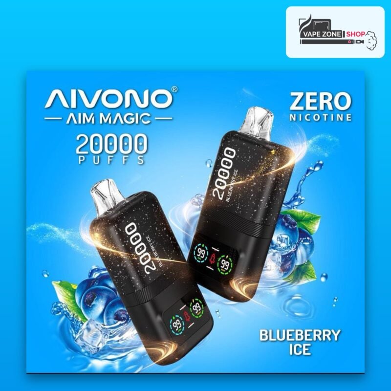Aivono Aim Magic 20000 puffs Blueberry Ice zero nicotine disposable vape available in Dubai and across the UAE at VapeZone