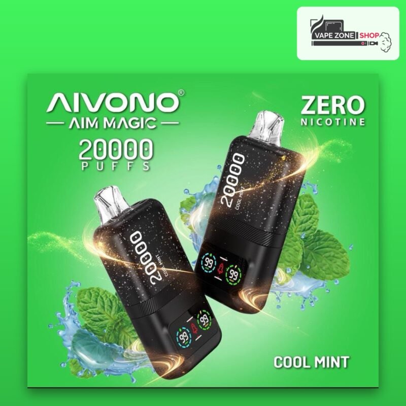 Aivono Aim Magic 20000 puffs Cool Mint zero nicotine disposable vape available in Dubai and across the UAE at VapeZone