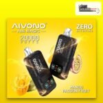 Aivono Aim Magic 20000 puffs Mango Passion Fruit zero nicotine disposable vape available in Dubai and across the UAE at VapeZone