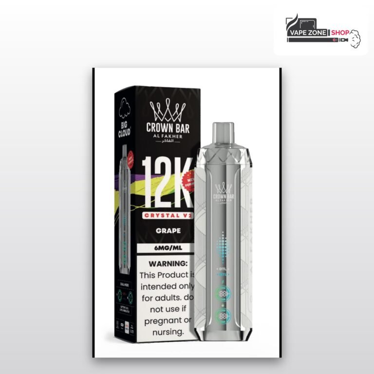 Al Fakher Crown Bar Crystal V2 12000 Puffs Grape Disposable Vape Dubai