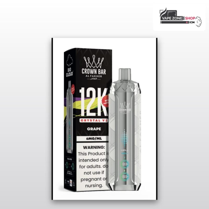Al Fakher Crown Bar Crystal V2 12000 Puffs Grape Disposable Vape Dubai