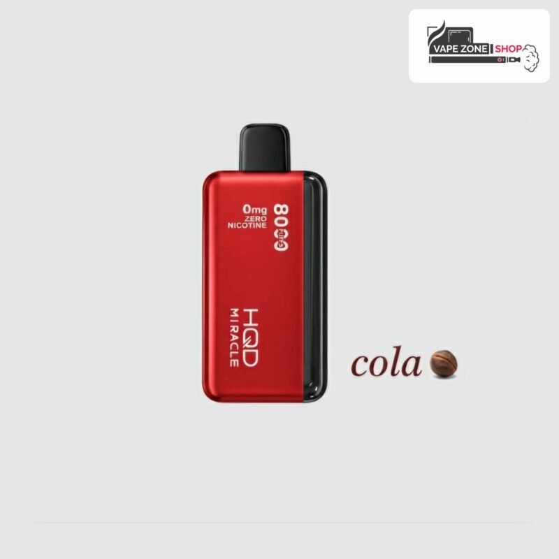 HQD Miracle 8000 puffs Cola zero nicotine disposable vape available in Dubai and across the UAE at VapeZone