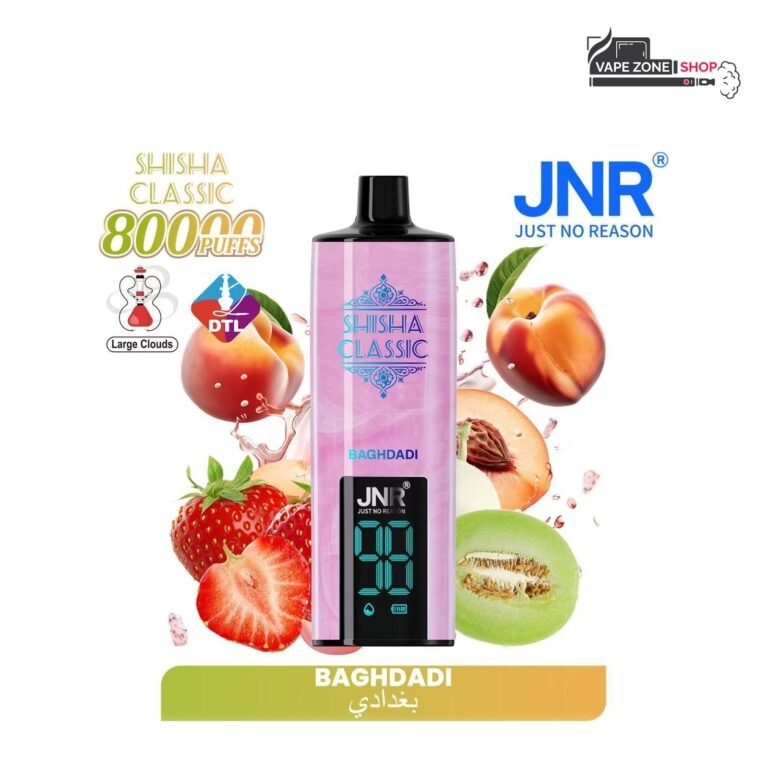 JNR Shisha Classic 80000 Puffs Baghdadi 3mg Disposable Vape Dubai