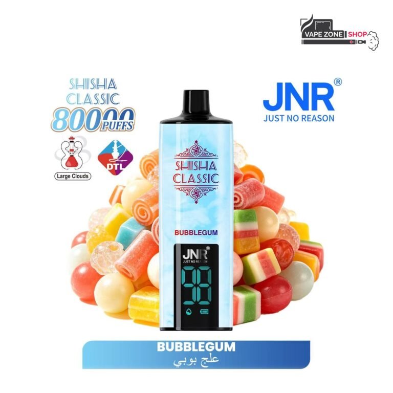 JNR Shisha Classic 80000 Puffs Bubblegum 3mg Disposable Vape Dubai