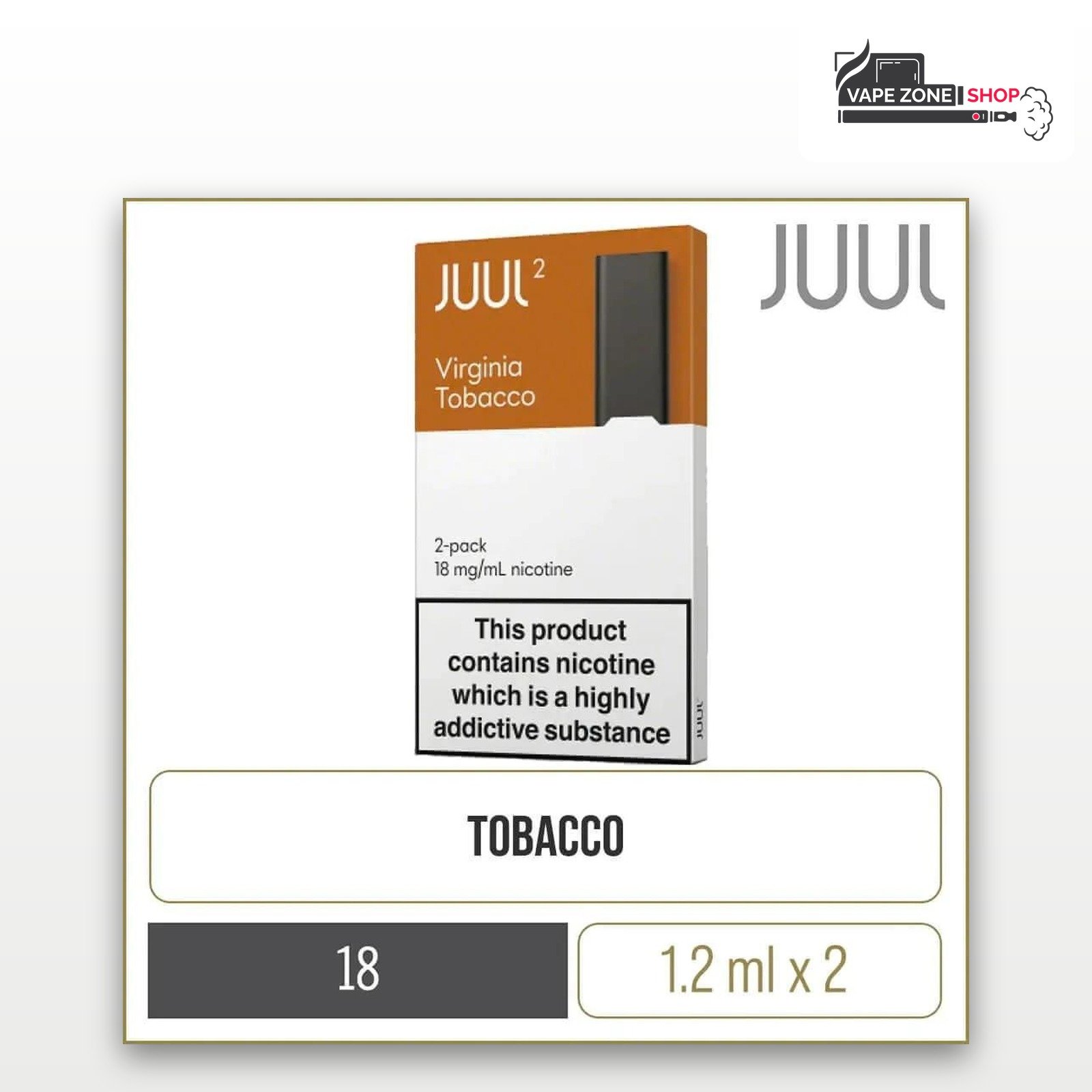 JUUL2 Pods Virginia Tobacco 18mg 2 Pack Dubai JUUL2 Pods Virginia Tobacco 18mg 2 Pack Dubai