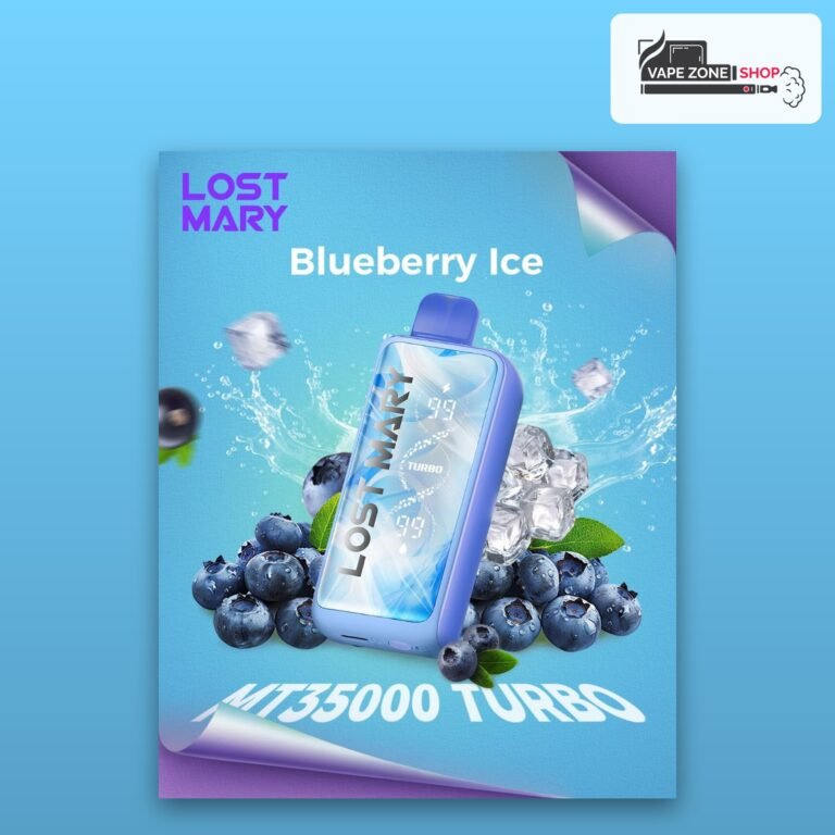 Lost Mary MT35000 Turbo 35000 puffs disposable vape Blueberry Ice flavour, 50mg, VapeZone Dubai