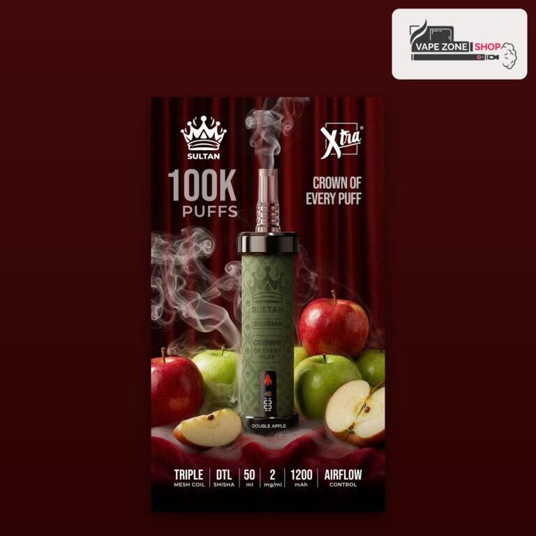 Sultan Shisha 100000 Puffs Double Apple 2mg Disposable Vape Dubai