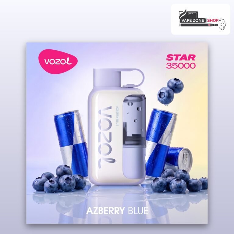 Vozol Star 35000 puffs disposable vape Azberry Blue flavour, 50mg, VapeZone Dubai