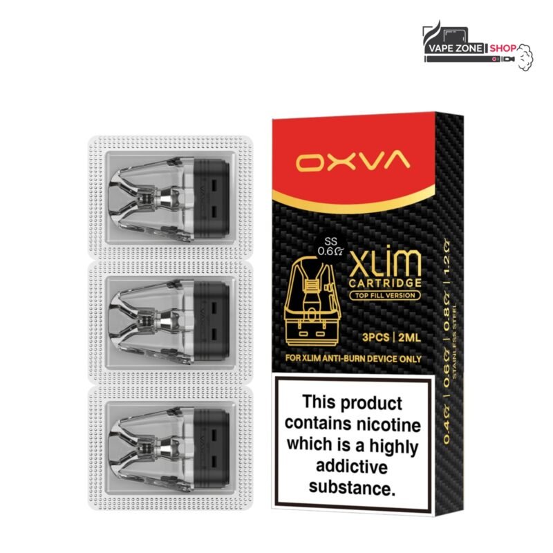 OXVA Xlim SS Cartridge 0.6 ohm 2ml 3 pack for DNA Dubai UAE