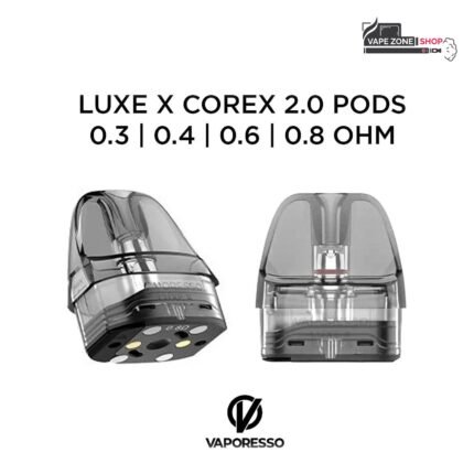Vaporesso Luxe X Corex 2.0 pods 0.3, 0.4, 0.6 and 0.8 ohm