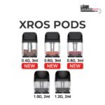 Vaporesso XROS pods 0.4, 0.6, 0.8 ohm 3ml and 1.0, 1.2 ohm 2ml