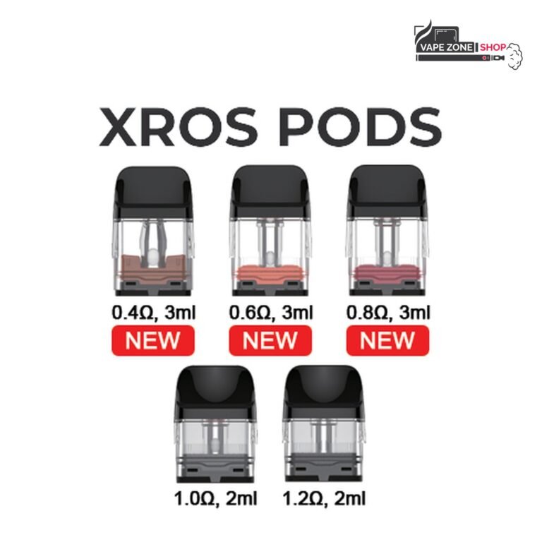 Vaporesso XROS pods 0.4, 0.6, 0.8 ohm 3ml and 1.0, 1.2 ohm 2ml